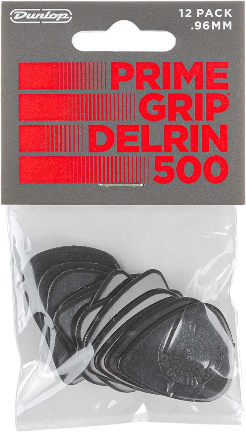 Se Dunlop 450P.96 Delrin 500 Prime Grip 0,96mm 12 Pack hos Allround Musik